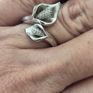 Stunning Silver Calla Lily Ring